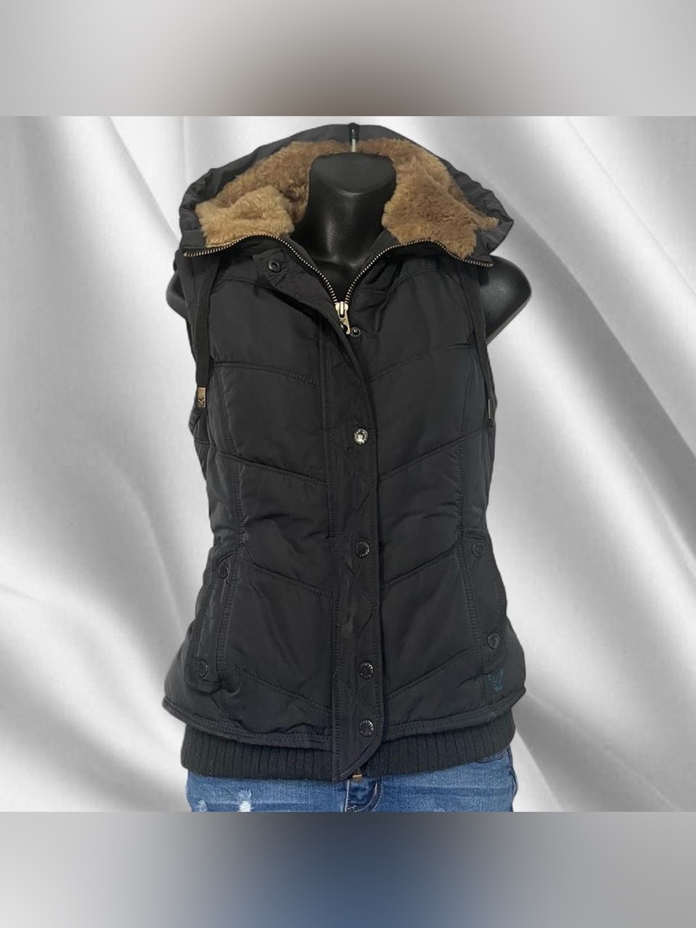 American Eagle Grey Fur Vest